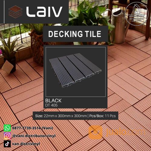 Decking Tile Lantai Kayu WPC Laiv Bongkar Pasang 30cm x 30cm