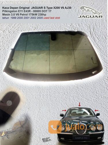 Kaca Depan JAGUAR S Type X200 V6 Original Pilkingston Windscreen Glass