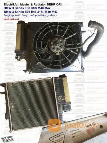 extrafan Mesin & Radiator BEHR ORI BMW 318i E30 E36 E46 M40 M43 M42
