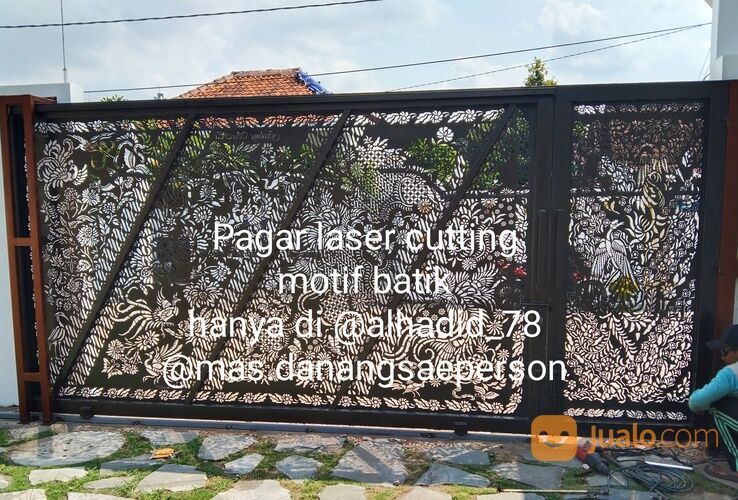 Spesialis Pagar Dorong Laser Cutting Metal Motif Batik