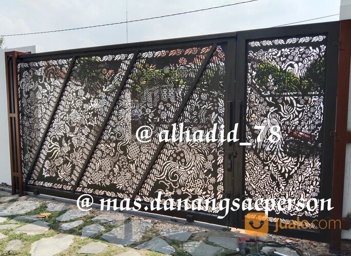 Spesialis Pagar Dorong Laser Cutting Metal Motif Batik