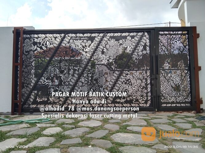 Spesialis Pagar Dorong Laser Cutting Metal Motif Batik
