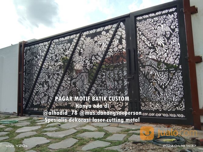 Spesialis Pagar Dorong Laser Cutting Metal Motif Batik