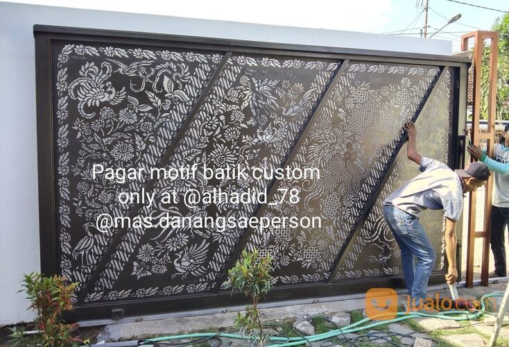 Spesialis Pagar Dorong Laser Cutting Metal Motif Batik