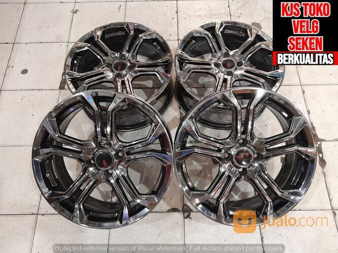 VELG SECOND MODEL TROCHE HSR R17X7 HOLE 4X100 OFFSET 42 WARNA BLACK CHROME
