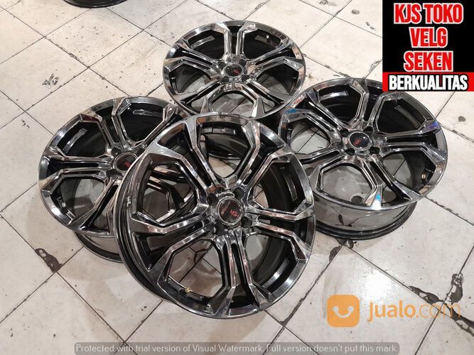 VELG SECOND MODEL TROCHE HSR R17X7 HOLE 4X100 OFFSET 42 WARNA BLACK CHROME