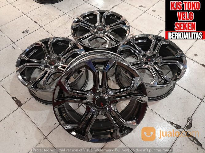 VELG SECOND MODEL TROCHE HSR R17X7 HOLE 4X100 OFFSET 42 WARNA BLACK CHROME