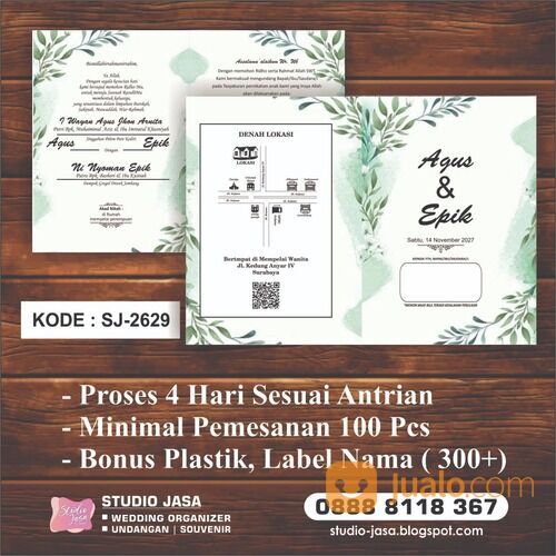 Undangan Nikah Lipat 2 Termurah - Denpasar Bali