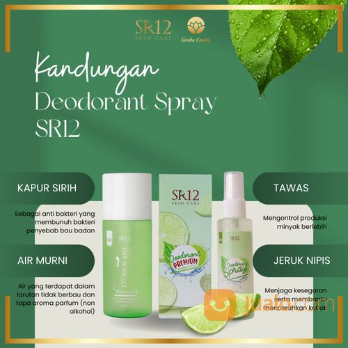 Deodorant Spray SR12 Premium Bebas Bau Badan & Keringat 60ml