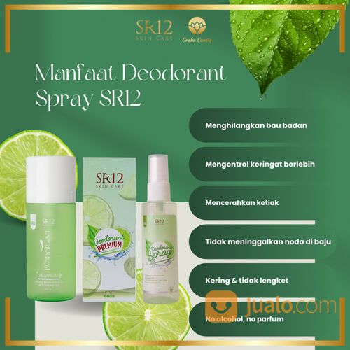 Deodorant Spray SR12 Premium Bebas Bau Badan & Keringat 60ml