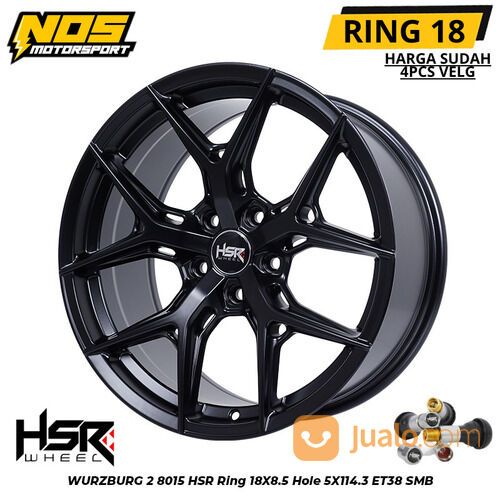Velg Mobil Ring 18 Hsr Wurzburg 2 Buat Camry Terios Innova Rush Lebar 8,5 Pcd 5x114,3 Et 38