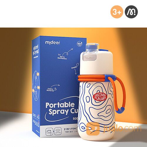 Mideer Portable Spray Bottle Cup Sky Blue Botol Minum Anak 500ml