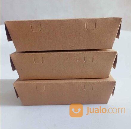 lunch box paper size L 20x13x5 kemasan makanan, kemasan dimsum harga per 10