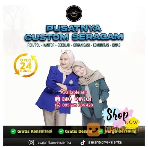 EMKA Konveksi Jas almamater CUSTOM OSIS sekolah SD SMP SMA SMK MI MTs MA, kampus pondok pesantren