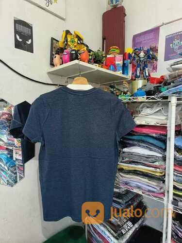 Kaos H&M Biru Denim Polos