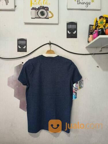 Kaos H&M Biru Denim Polos