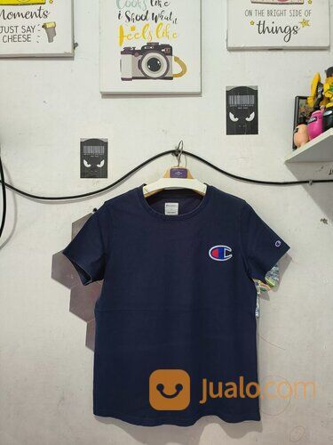 Kaos Champion Biru Dongker Big Logo