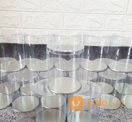 tabung mika alas kaleng kemasan snack almond crispy d8 t15