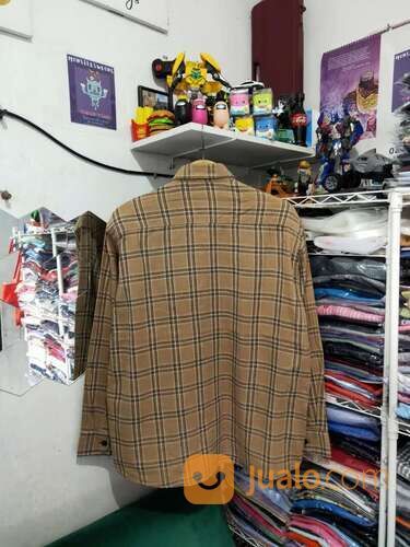Kemeja Flannel F.Illuminate Coklat Kotak Kotak Kantong