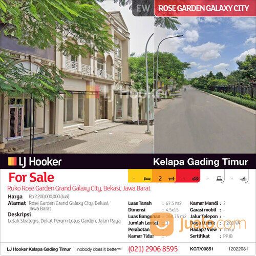 Ruko Rose Garden Grand Galaxy City, Bekasi, Jawa Barat