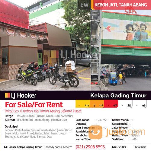 Toko/Kios Jl. Kebon Jati Tanah Abang, Jakarta Pusat