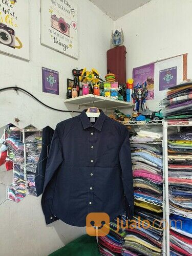 Kemeja Katun NII Hitam Polos