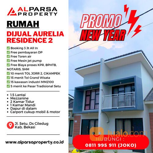 Rumah Elite Aurelia Residence 2 lokasi di Jl. Cisaat, Ds. Ciledug Setu Bekasi