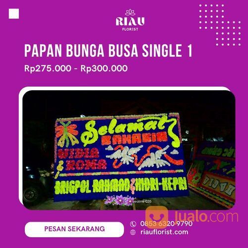 Jasa Riau Florist Papan Bunga Busa Single 1 Panam Pekanbaru