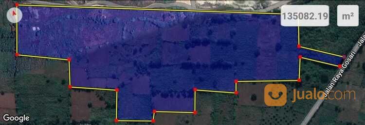 Tanah 20 Hektar Nol Jalan Raya lebar Siap Pakai Tanpa Menguruk Harga Istimewa