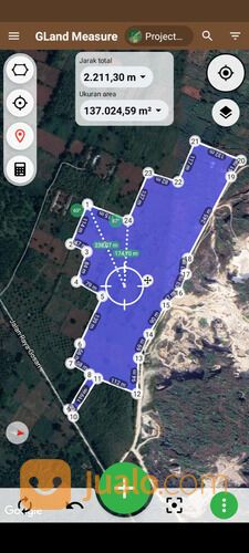 Tanah 20 Hektar Nol Jalan Raya lebar Siap Pakai Tanpa Menguruk Harga Istimewa