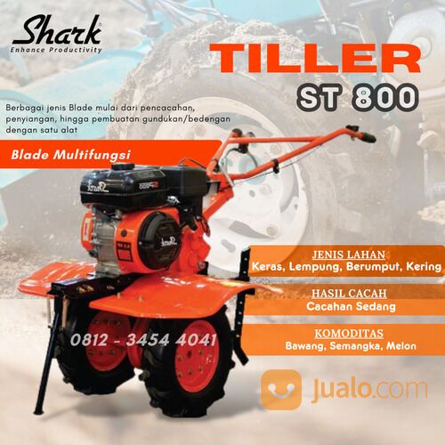 Mesin Bajak Tanah Hand Traktor / Cultivator ST800 Shark Tiller multi fungsi