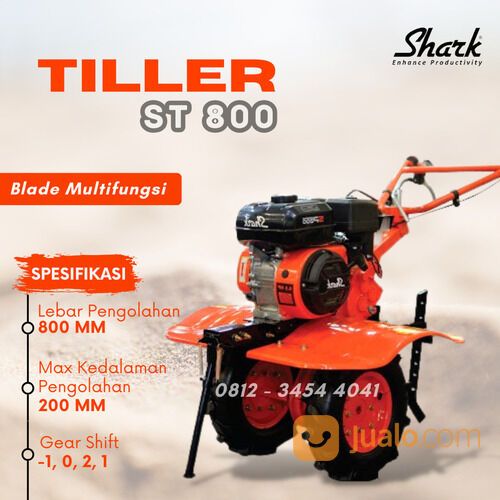 Mesin Bajak Tanah Hand Traktor / Cultivator ST800 Shark Tiller multi fungsi