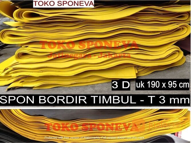 SPON BORDIR TIMBUL KUNING T 3mm - Mudah Sobek