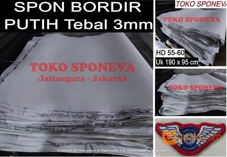 SPON BORDIR TIMBUL KUNING T 3mm - Mudah Sobek
