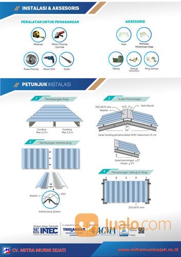 Atap Ecoroof Double Layer warna putih panjang 4 meter | Kota Surabaya Jawa Timur