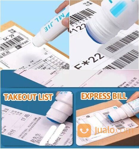 Ml jie pen cairan penghapus resi alamat data nota kertas termal paket