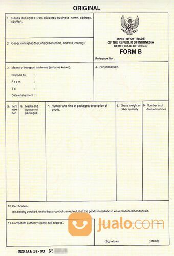 JASA PENERBITAN DOKUMEN EXPORT COO (CERTIFICATE OF ORIGIN)