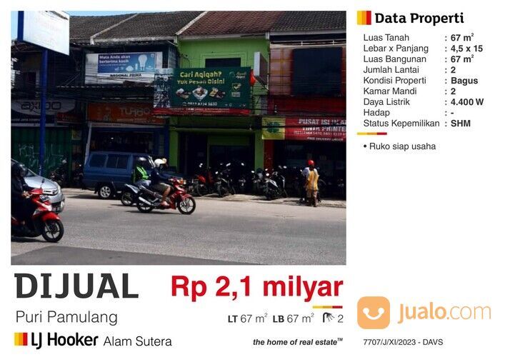 Ruko daerah puri Pamulang Tangerang Selatan