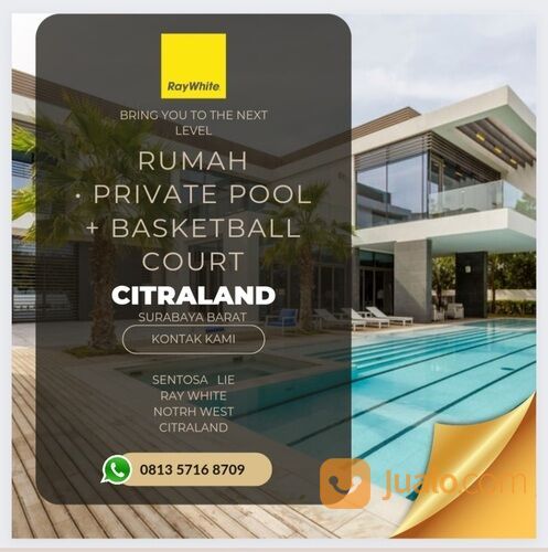 Rumah Waterfront Citraland New PRIVATE Pool , Basketball Court, GYM room