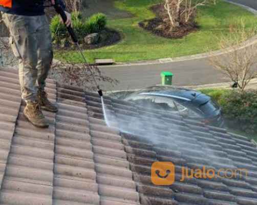 jasa bersih lumut tembok paving batu alam