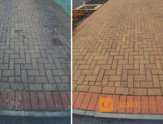 jasa bersih lumut tembok paving batu alam