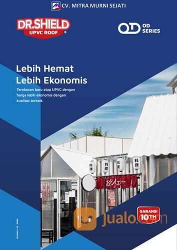 Atap UPVC Gelombang Dr Shield Singlewall OD-1000 panjang 4 Meter
