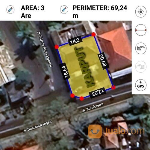 Tanah 3 are FREE BANGUNAN, Jl. Dharmawangsa Kurusetra Kampial Bualu Benoa Kuta Selatan
