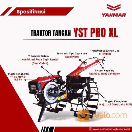 Hand Traktor Bajak Sawah YST PRO XL Tiller engine Yanmar 8.5 pk