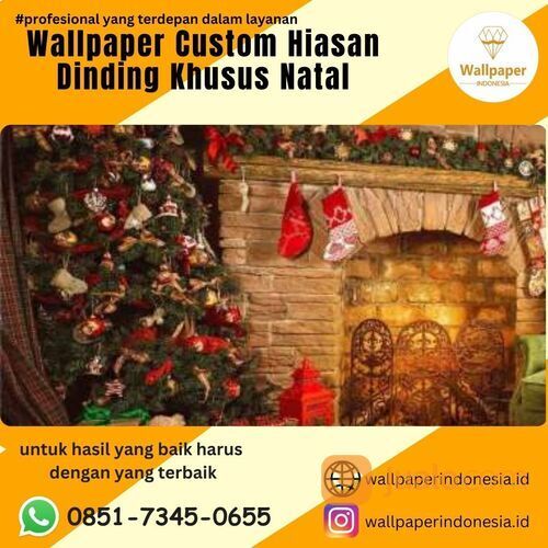 wallpaper custom hiasan dinding khusus natal