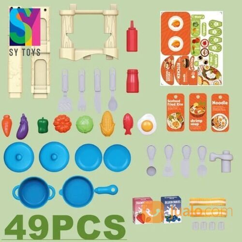 Mainan Anak Dinosaur Kitchen Ware Set Mainan Masak-Masakan Anak