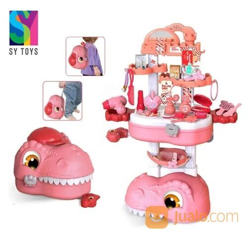 Mainan Anak Dinosaur Beauty Table Meja Rias Make Up Mainan Anak Anak