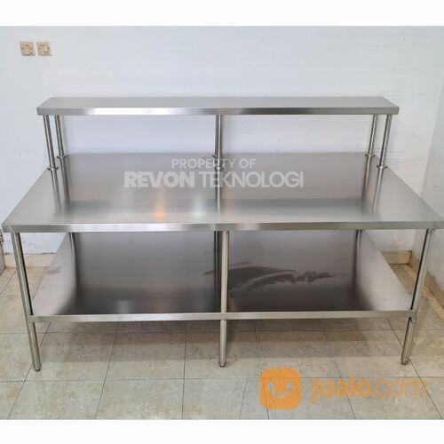 Meja Preparation stainless standar dapur komersil, restoran, hotel bisa custom di bandung