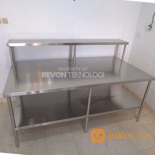 Meja Preparation stainless standar dapur komersil, restoran, hotel bisa custom di bandung