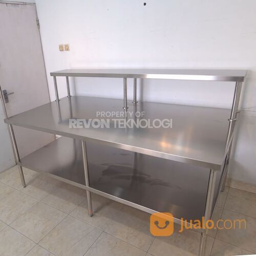 Meja Preparation stainless standar dapur komersil, restoran, hotel bisa custom di bandung